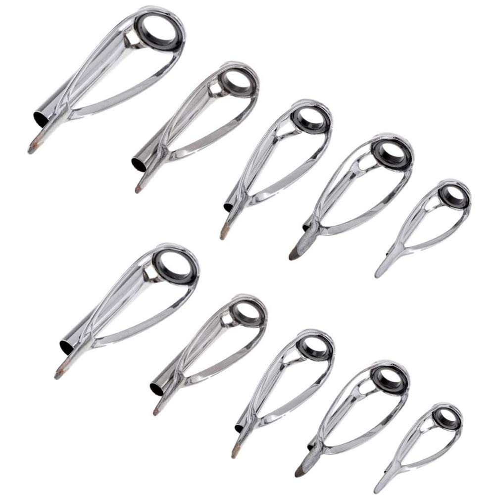 LNJLQW 10-piece set fishing line rod fishing rod line guide 1.2mm, 1.4mm, 1.6mm, 1.8mm, 2.0mm