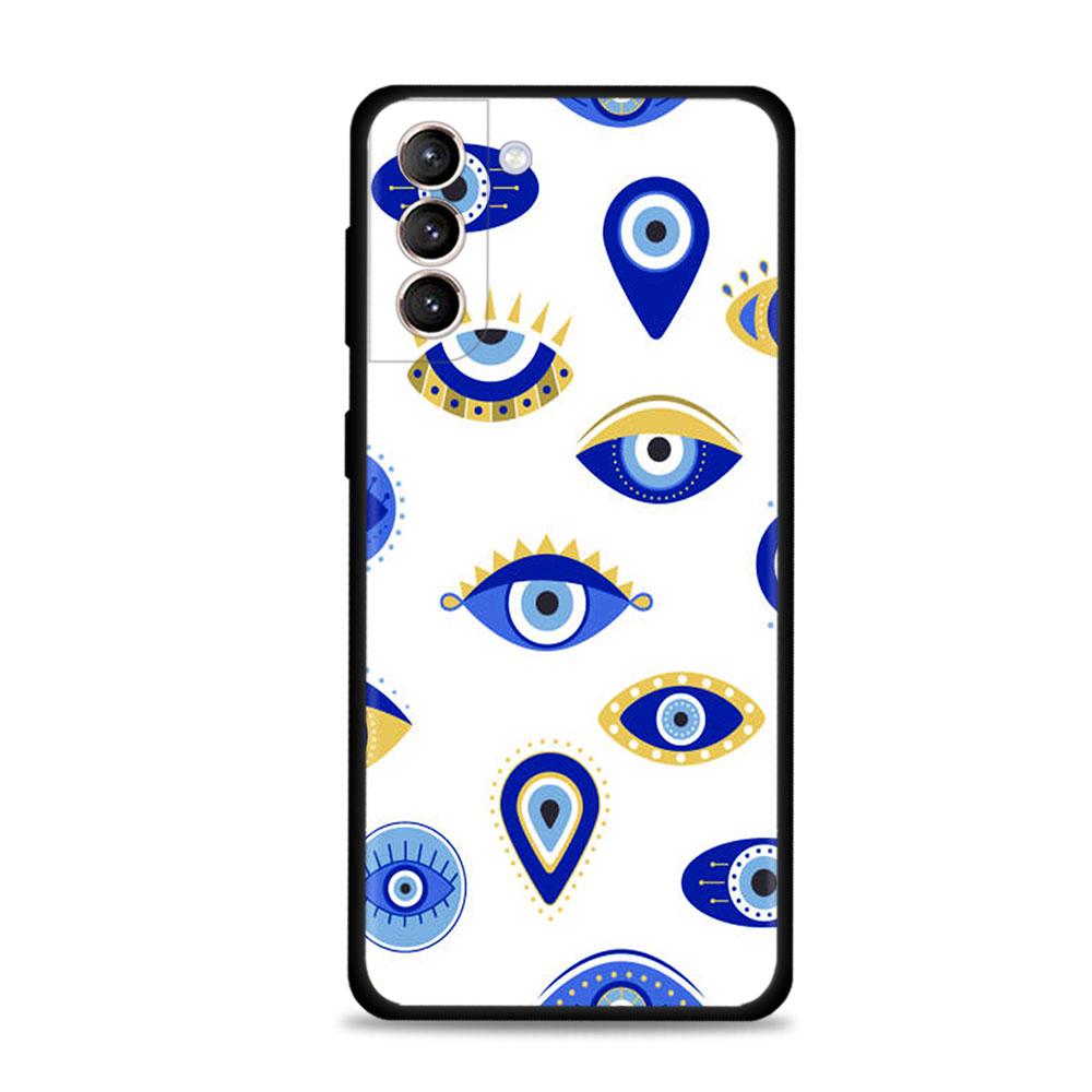 Case For Samsung Galaxy S22 S21 S20 Ultra FE S10 S9 S8 Plus S10e Note 20Ultra 10Plus Cover Funda Blue Nazar Boncuğu Evil Eye