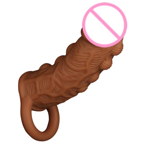 Male Soft Penis Extender Sleeve Reusable Condoms Time Delay Adults Sex Toys