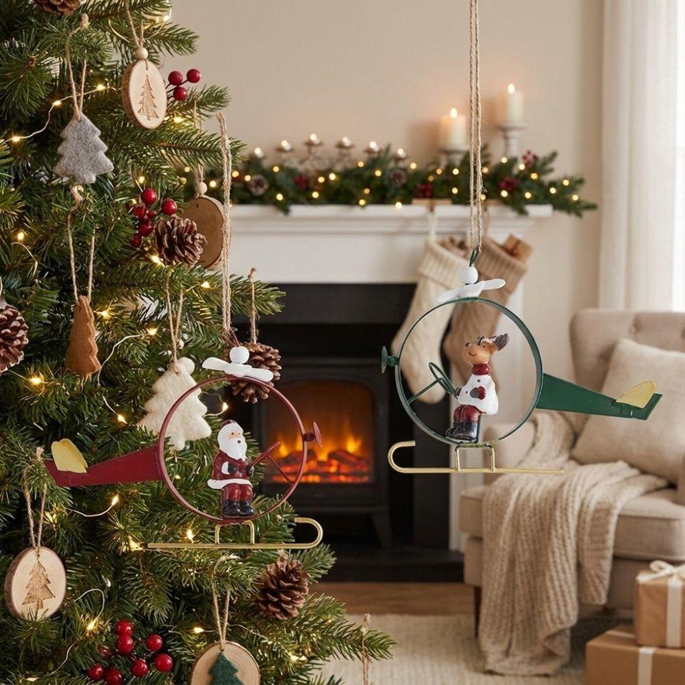 Hanging Christmas Tree Pendant Iron Xmas Hanging Ornaments Snowman Pendant Holiday Decor