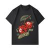 Men's 100% Cotton Crew Neck Short Sleeve T-Shirt, Creative Skull Dice Cherry Luck Print Casual Comfortable Tee for Daily Summer Wear