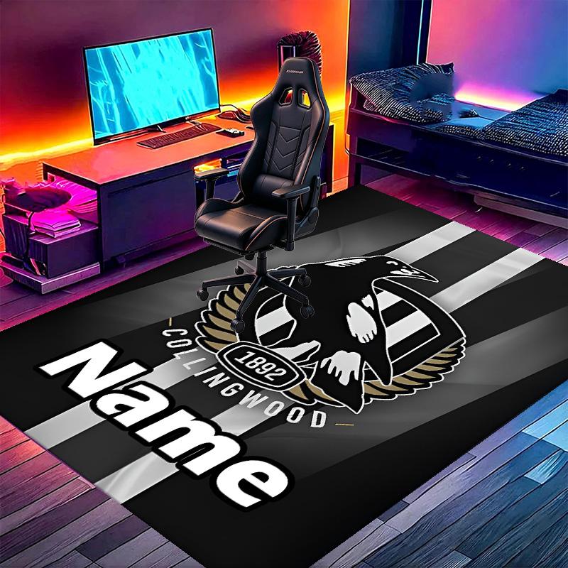 Custom Name Personalized Football Club Print Carpet, Versatile Home Decor Rug, for Playroom, Apartment, Balcony, Entryway, Hallway Gift