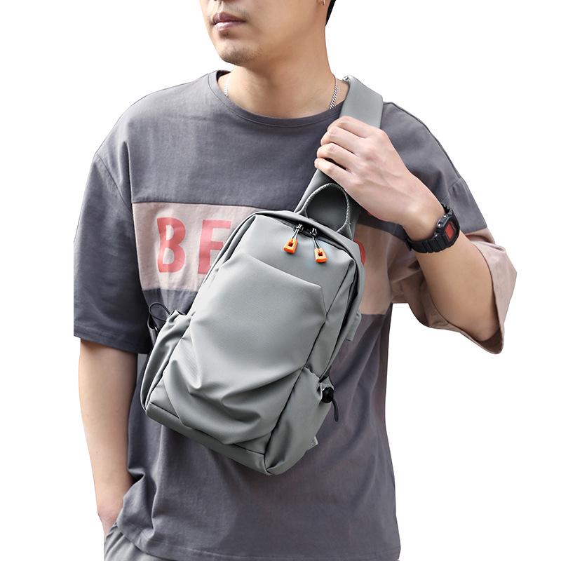 Men's Trendy Single Shoulder Crossbody Sling Backpack - Lightweight Solid Color Casual Bag