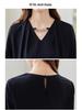 2026 Spring/Autumn Elegant French V-Neck Chain-Trimmed Waist-Cinching Long-Sleeved Women's Shirt