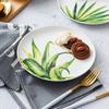 Bone China Plant 8-inch Ceramic Plate Breakfast Inventory Heart Fruit Plate Main Course Tableware Kitchen Kitchen Utensils