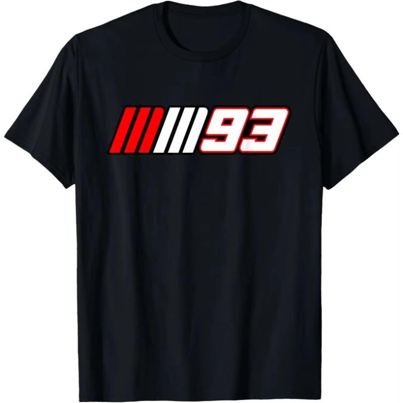 2025 New Summer Motorcycle Race Car No. 93 Printed Graphic T-shirt Fashion Leisure Sports Large Size Breathable T-shirt