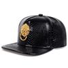 Big Size Crocodile Leatherpattern Baseball Cap Unisex Adjustable Trend Hip Hop Style Cross Skull Flat Brim Duck Tongue Hat