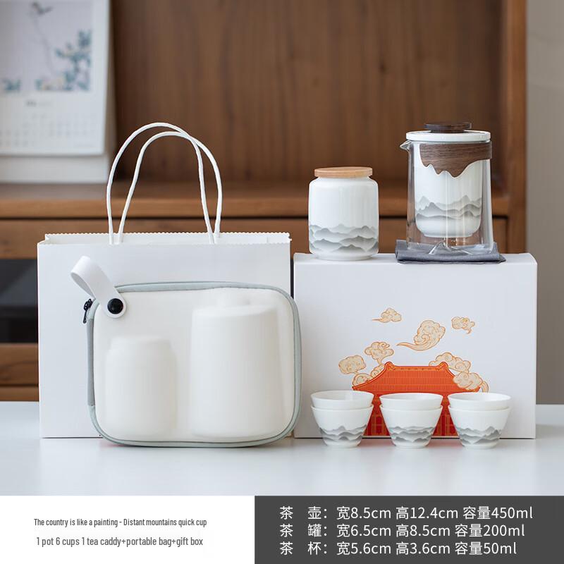 LISM Portable Ceramic Travel Tea Set