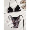 Bikini String Swimsuit Sexy Female Bathsuit Women Swimwear High Cut Bathwear Bandage Biquini Leopard Two Pieces Suit