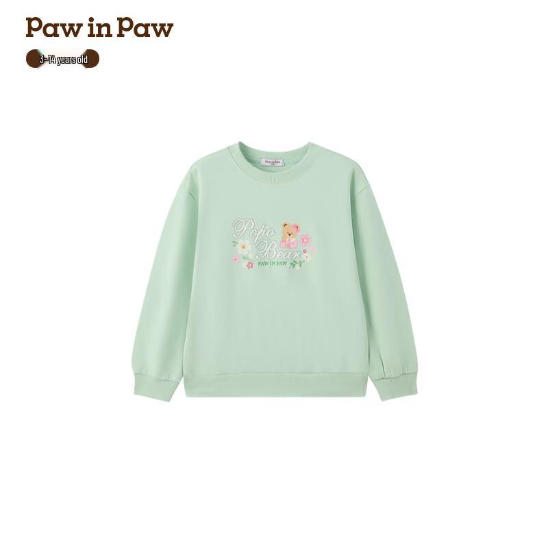 PawinPaw Girls  Cartoon Bear Round Neck Sweatshirt 120