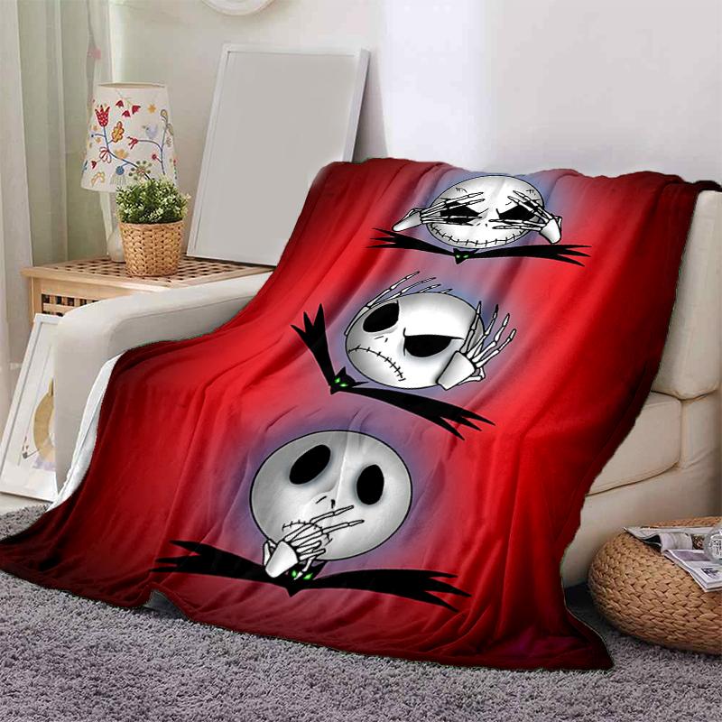 1Pc Skull Trio Background Blanket Soft And Comfortable Casual Warm Camping Travel Christmas Halloween Gift M921471