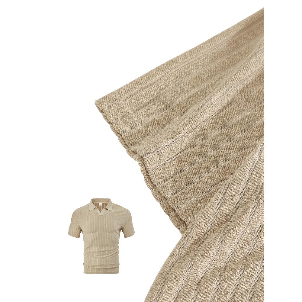 Summer Men's New Style Casual Breathable Short-sleeved T-shirt, Jacquard Polo Shirt, Striped Short-sleeved Shirt