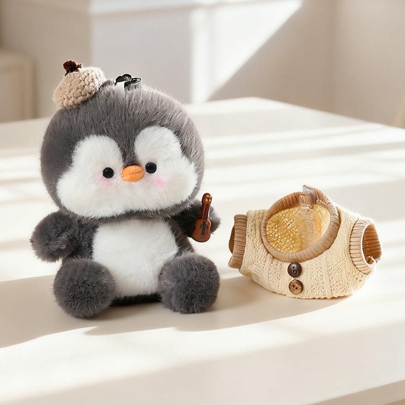 15Cm Cartoon Cute Penguin Plush Doll Dress Up Animated Character Bag Pendant Home Decoration Gift For Children