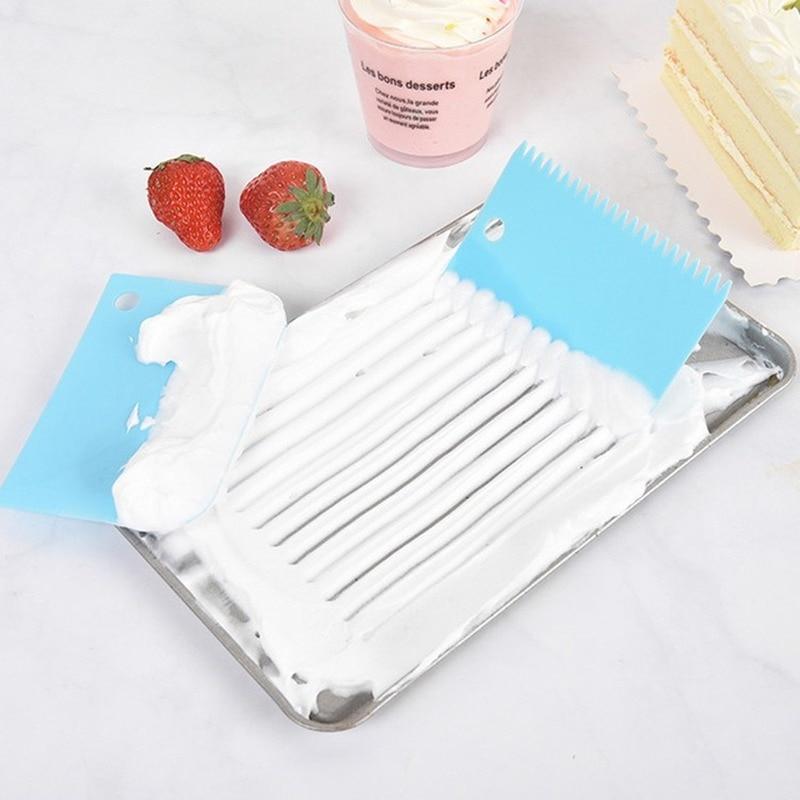 3pcs Plastic Cake Cream Spatula Dough Butter Batter Scraper Baking Tools for Home Baking Cutting Tools Kitchen Accessories