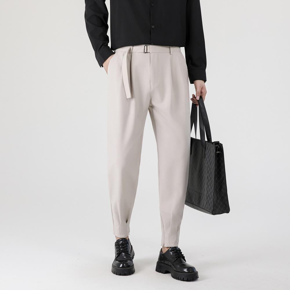 Casual style leggings boys side zipper summer new straight drop casual trendy brand Harlan small trousers