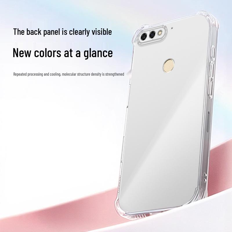 Transparent TPU Phone Case for Huawei Enjoy 7c and 8, Airbag Corner Drop Protection, Full Coverage.