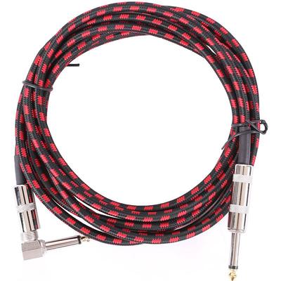 Electric Guitar Cable with Noise Reduction - 3m, 5m, 6m, Angled Head for Acoustic and Bass Performance