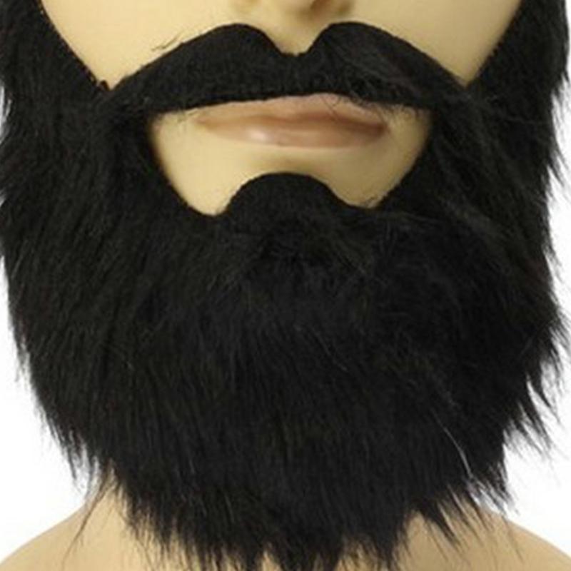 Halloween Beard Facial Hair Disguise Accessories Black Mustache Party Supplies