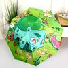 Bulbasaur-Muster, automatisch faltbarer Regenschirm, tragbares und faltbares Design, 8 Speichen, ein Weihnachts- oder Geburtstagsgeschenk.