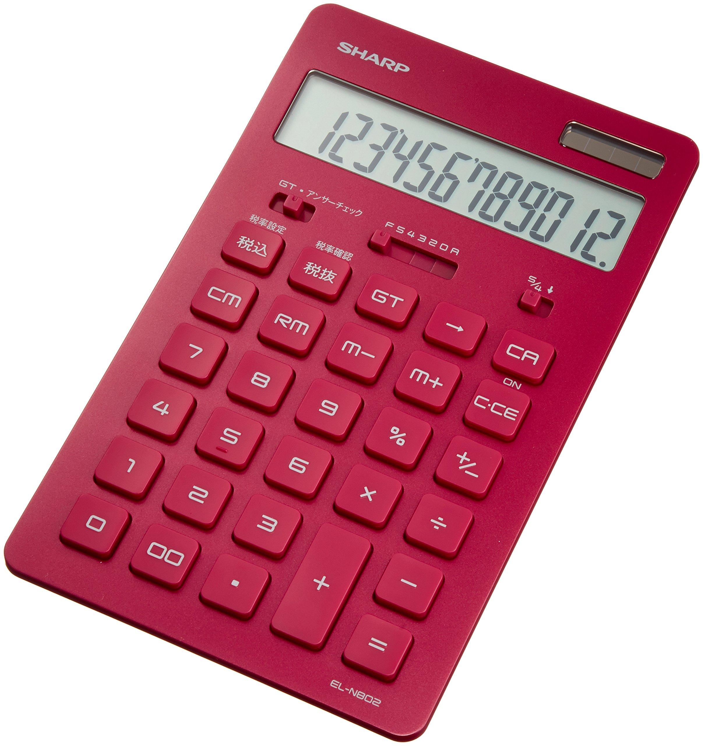 

SHARP Calculator 12 digits size Red (nice type) EL-N802-RX