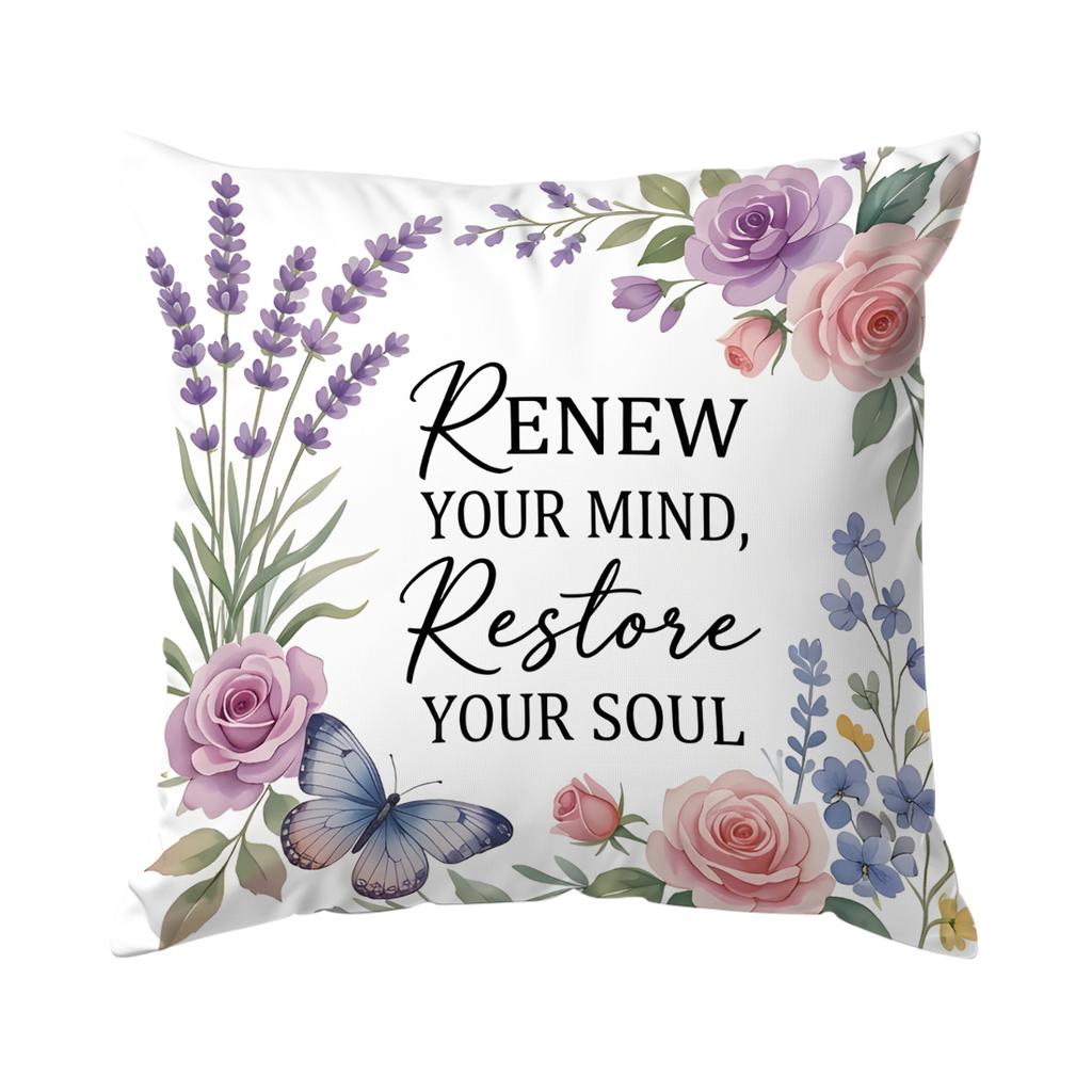 4 Stück Schmetterling Blume Motto Design Kissen Kissenbezug Polyester Kissenbezug Dekokissen Kissenbezug Haus Auto Sofa Dekor