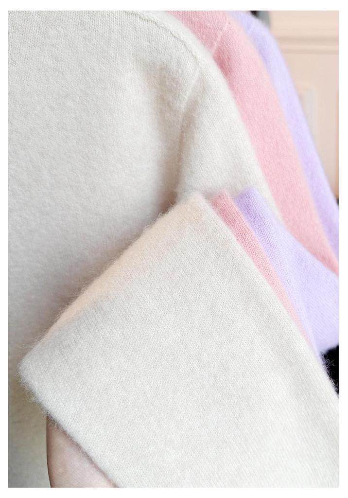 Women's 100% Pure Cashmere High Neck Sweater - Warm, Versatile Pullover for Autumn/Winter.