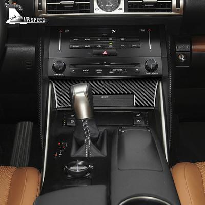Real Carbon Fiber Car Center Console Sticker Interior Trim Cover For Lexus IS250 300 350 200T 2013- Styling Auto Accessories