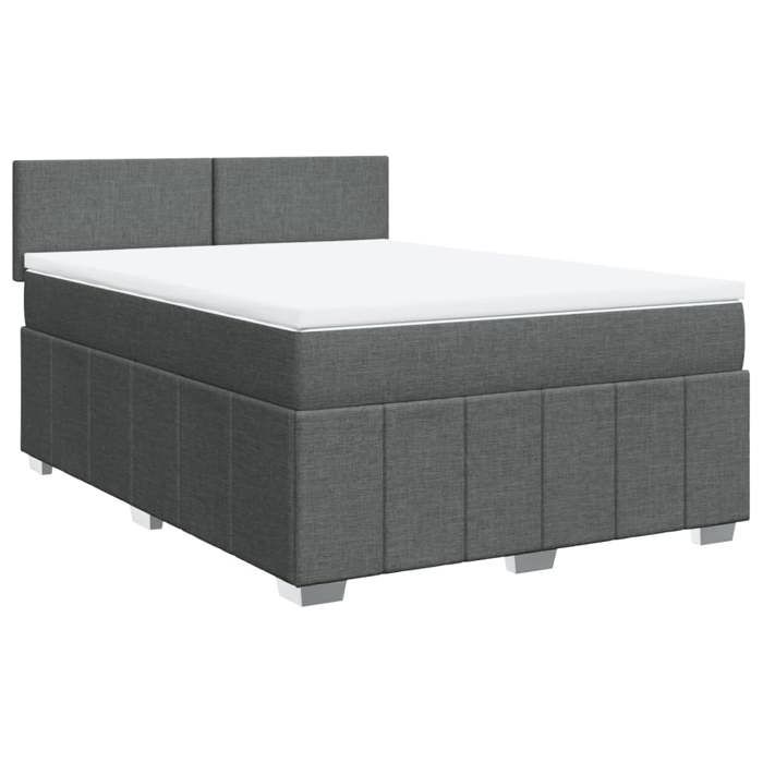 Maison Exclusive - Sommier à lattes de lit avec matelas Gris foncé 160x200cm Tissu