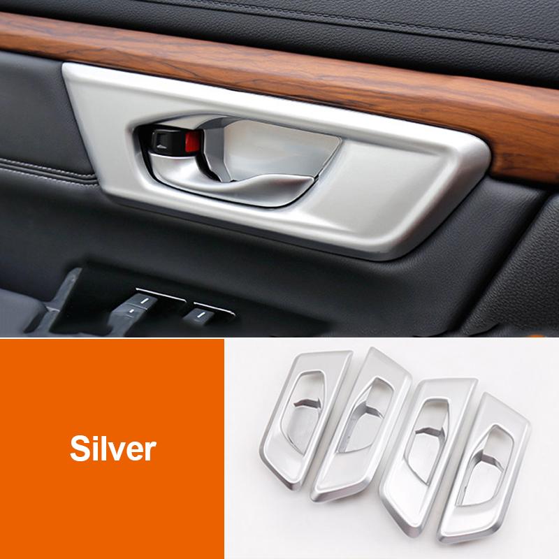 

Для Honda CR-V CRV 2017 2018 2022 ABS Carbon Внутрішня дверна ручка Чаша Кришка корпусу Оздоблення Наклейки Аксесуари срібний