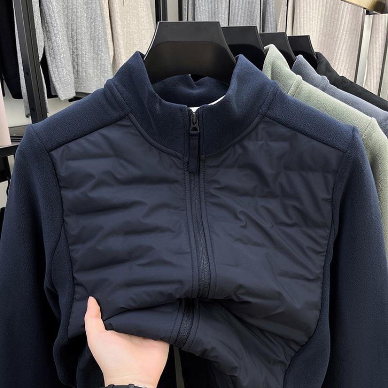 Men's Lightweight White Duck Down Jacket, Stand Collar, Thick, Warm Fleece, for Autumn and Winter.