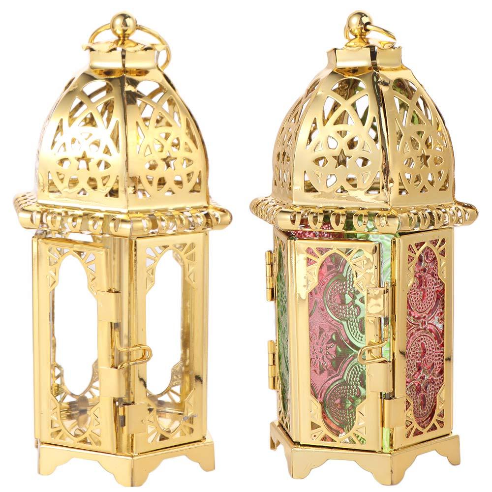Colorful Glass Wind Lantern Romantic Lanterns Moroccan Style Candle Holder Dining Room