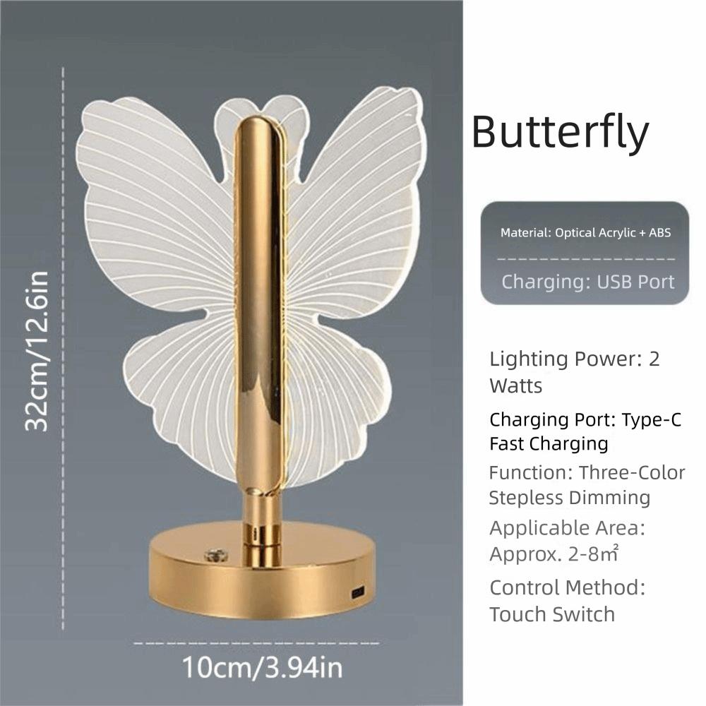 Adjustable LED Table Lamp Transparent Nordic Acrylic Night Light Indoor Lighting