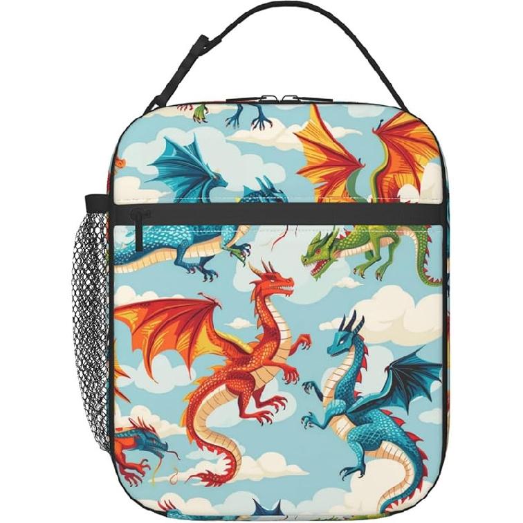 Reusable Butterfly Lunch Box for Kids Girls Boys Women Adult, Insulated Botanical Lunch Bag,Polyester Cooler Retro Handbags Case for School Picnic