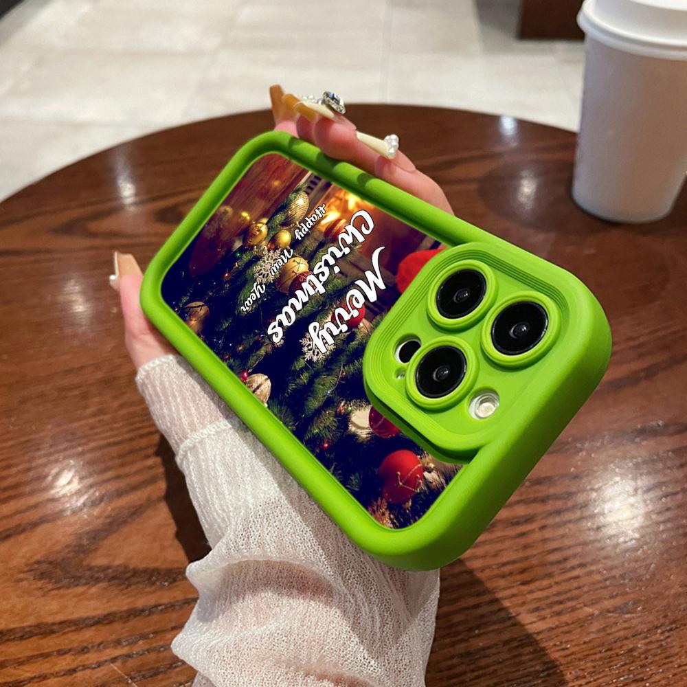 N114 Merry Christmas Desig Art Happy New Year Soft Angel Eyes Phone Cases for iPhone 16 15 14 13 11 Pro Max 8 7 6s Plus 12 XR XS Max Shockproof Cover