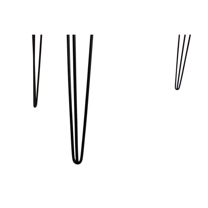 Table de salle à manger - Alpin - 180 x 87 x 76 cm - Noir métal - Bois d'acacia marron