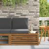 Outdoor End Sofa Natural Color 91 X 63 X 73 Cm Solid Acacia Wood