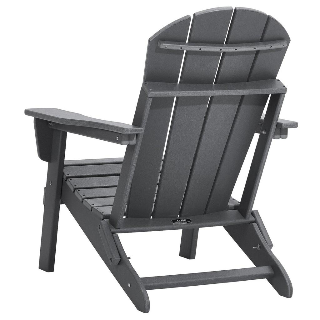 Adirondack Chair Plastic Set of 2 All-Weather Folding Fire Pit Gray
