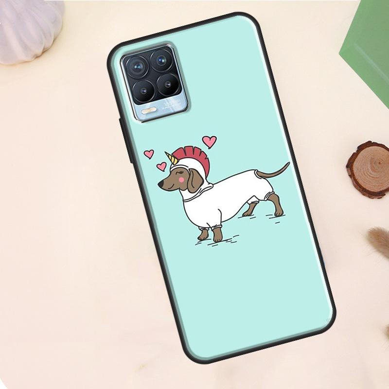 Dachshund Silhouette Dog Case For Realme C75 C63 C61 C55 C51 C53 C35 C65 C67 C71 11 12 13 14 15 Pro Plus GT6 GT7 Pro