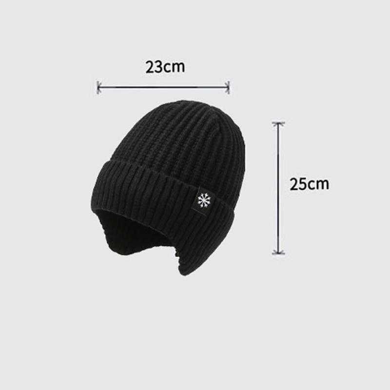 Winter Wool Cap Outdoor Warm Velvet Thick Knitted Cap Men Cold Ear Protection Cap