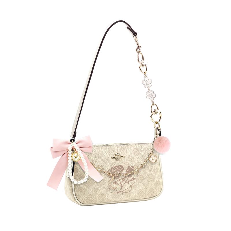 Coach Shoulder Bag [Customized Bag] Nolita 19 Princess Style Literary Classic Fashion Versatile Artificial Rose Wuyu Basic Package (Pack + Dust Bag)