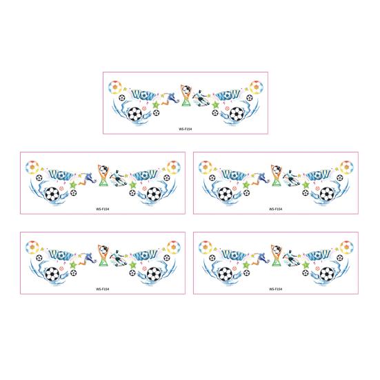 5Pcs Soccer Face Stickers for World Mug, Football Fan Temporary Tattoos, Waterproof Cheering Body Art Decals for Game Day
