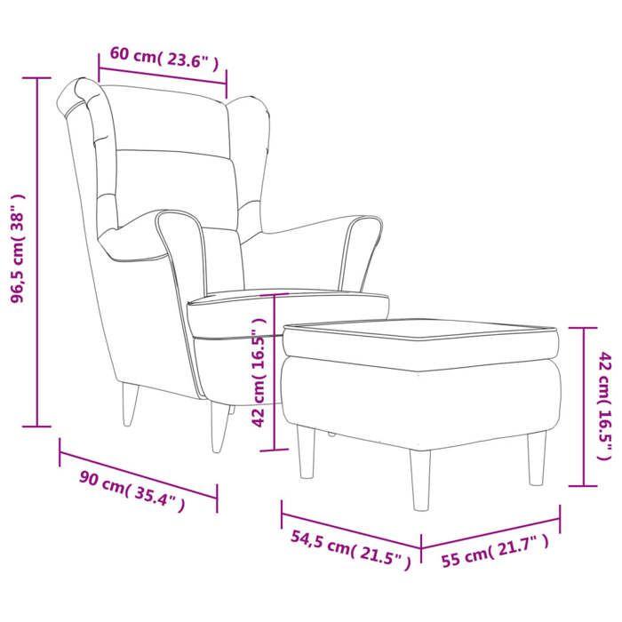 VidaXL Fauteuil à Oreilles avec Tabouret Chaise de Relaxation Siège de Salon Meuble de Salle de Séjour Maison Intérieur 3115938