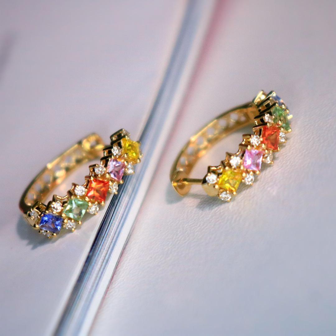 

Красочные серьги-конфеты: Позолоченное серебро 925 пробы с яркими бриллиантами 925 Silver