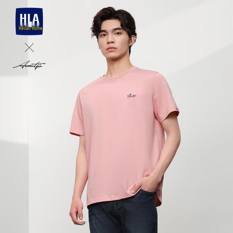 HLA Men's Embroidered Business Casual Short Sleeve T-Shirt