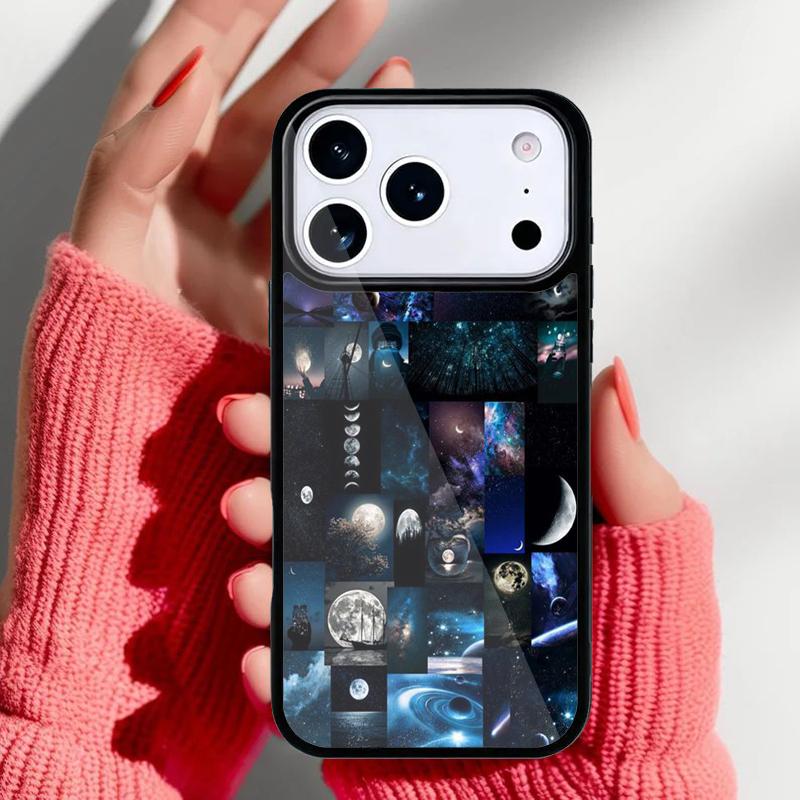 Space Sky Moon Phone Case for iPhone 17 Air 16e 15 14 13 Pro Max Back Cover for 12 11 Pro Coque