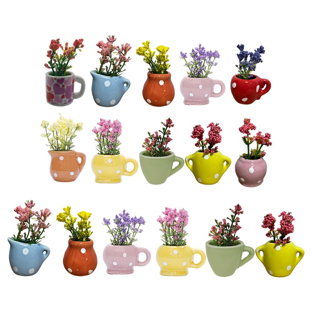 Cute Plant Fridge Magnets Tiny 3D Plant Vase Flower Vase Refrigerator Magnets for Refrigerator Decoration Kitchen Office