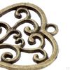 20 Pcs Large Filigree Hollow Out Heart Pendants DIY Craft