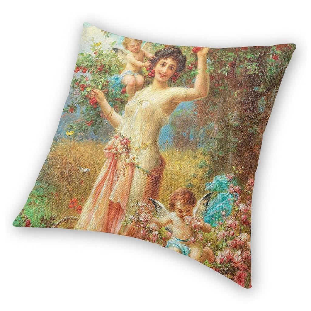Allegory Of Summer Messengers Of Love Square Pillowcase Polyester Linen Velvet Pattern Throw Pillow Case Bed Cushion Cover 45X45