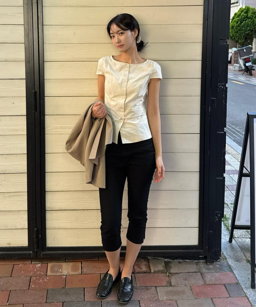 MIXXO Boat Neck Belted Blouse_Miwbwg511B