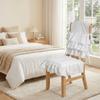 White French-Style Chair Cover Decorative Washable Chair Backrest Cover Comfortable Strap Fixation Backrest Scarf Restaurant